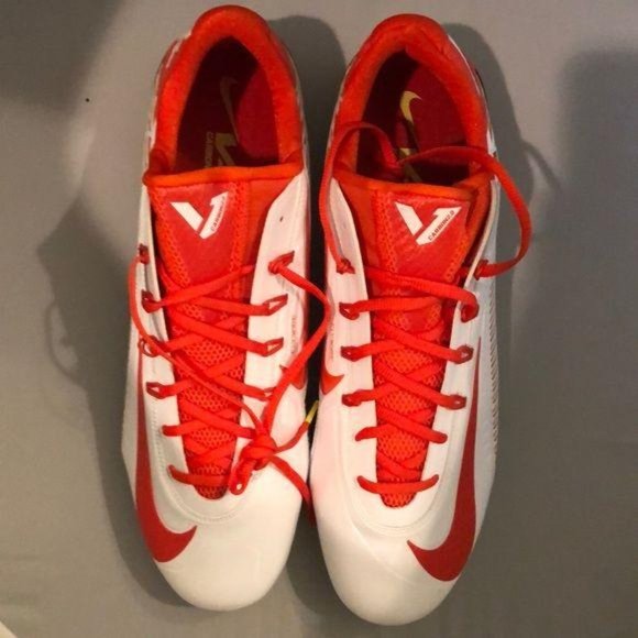 Nike Carbon 2.0 Football Cleats, Sz16,White/Orange main image 4